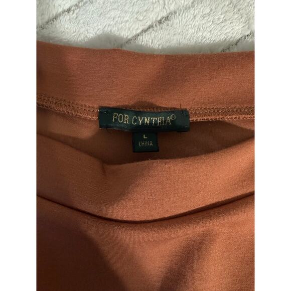 For Cynthia Women L Rust Knit Lounge Dress Shift Oversized Pullover Soft Stretch - Picture 3 of 7